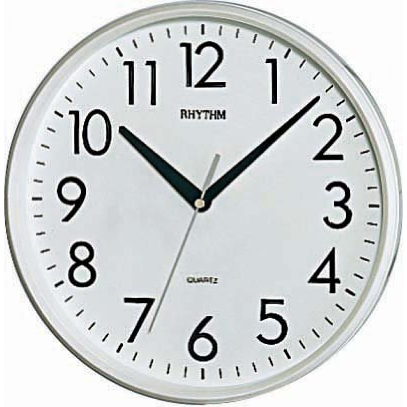 Rhythm Plastic Wall Clock 3D Numerals Analog White